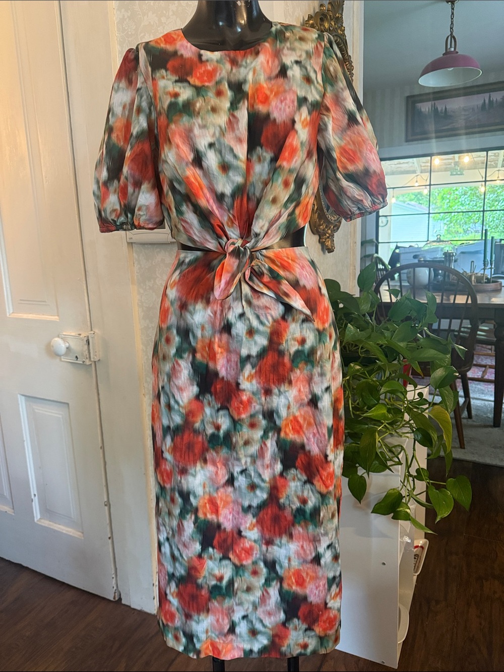 NWT J. Crew Cutout Spring Midi Dress iRed Multi Liberty® Hazy Days Floral SZ 6